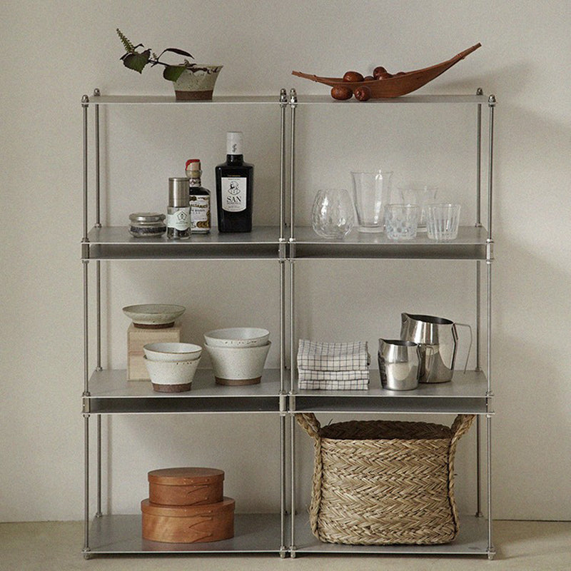 Modern Minimalist Square Stainless Steel Stackable Display Rack 2-Tier ...