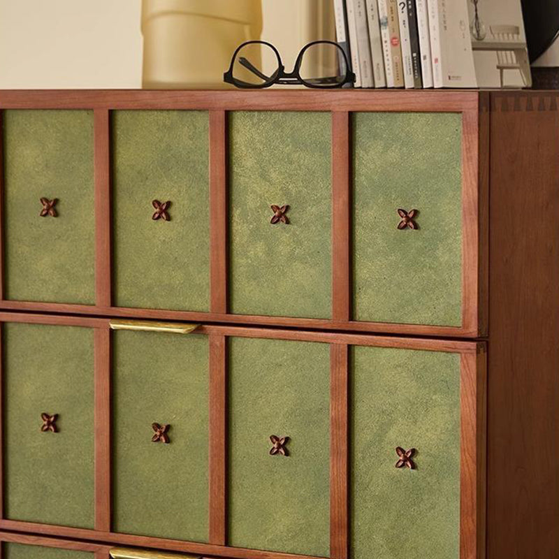 Meuble de rangement rectangulaire en bois de cerisier au style rétro contemporain avec 4 tiroirs pour salon 