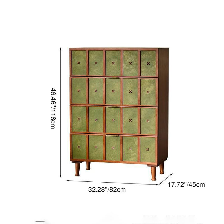 Meuble de rangement rectangulaire en bois de cerisier au style rétro contemporain avec 4 tiroirs pour salon 