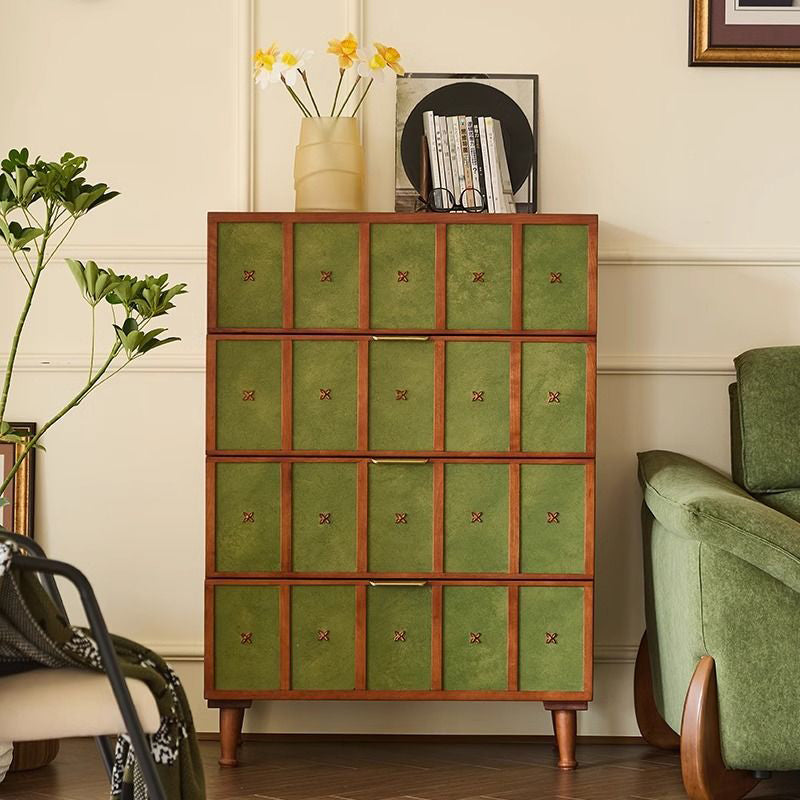 Meuble de rangement rectangulaire en bois de cerisier au style rétro contemporain avec 4 tiroirs pour salon 
