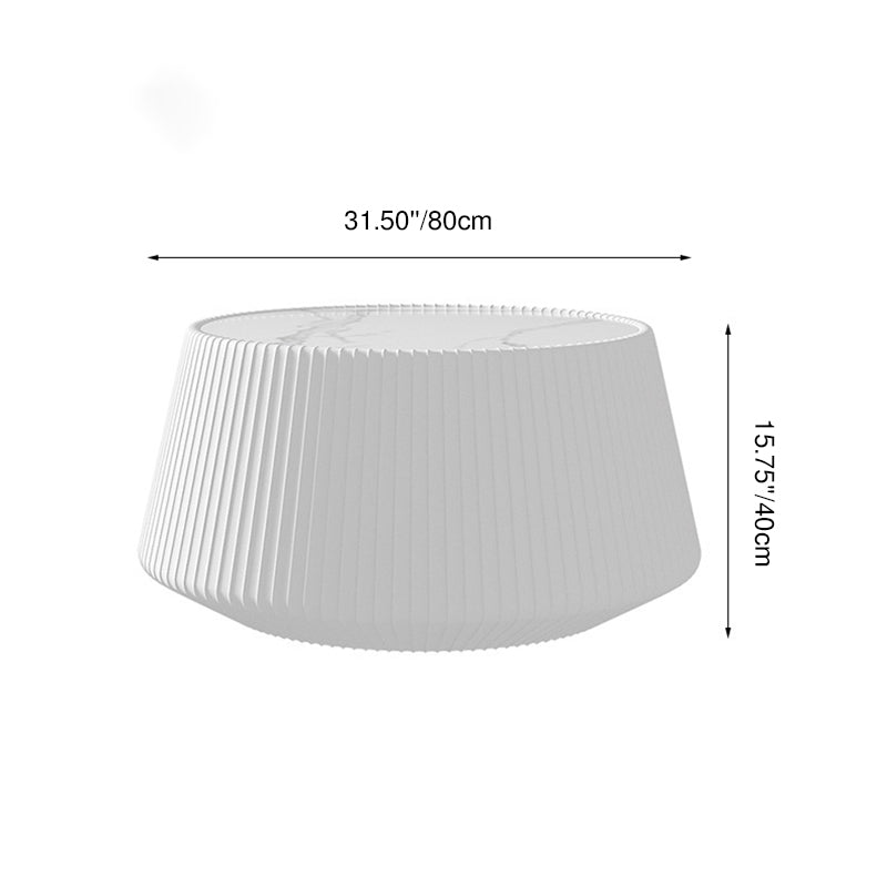 Table basse moderne minimaliste en cuir PU, pierre frittée, fer, bois massif et contreplaqué, de forme diamant/ronde, pour salon 