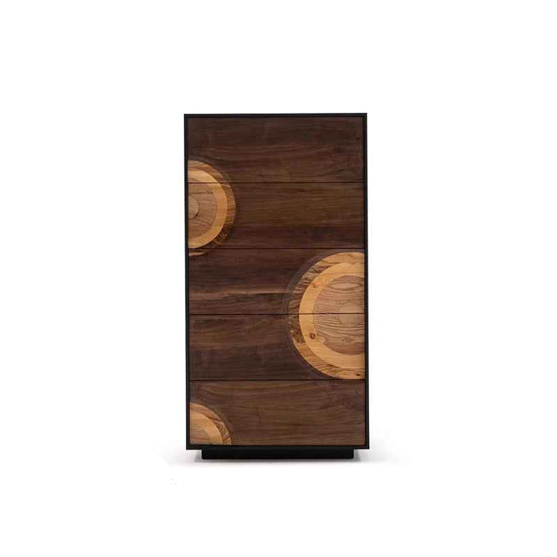 Meuble de rangement rectangulaire contemporain en bois massif créatif avec 2/3/4/5 tiroirs pour salon 