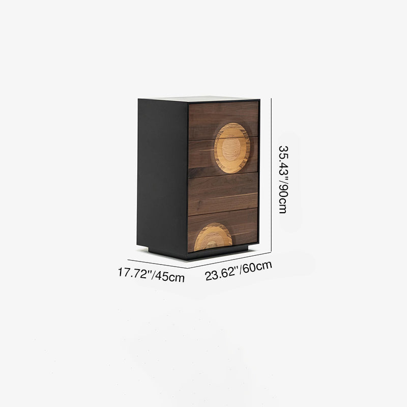 Meuble de rangement rectangulaire contemporain en bois massif créatif avec 2/3/4/5 tiroirs pour salon 