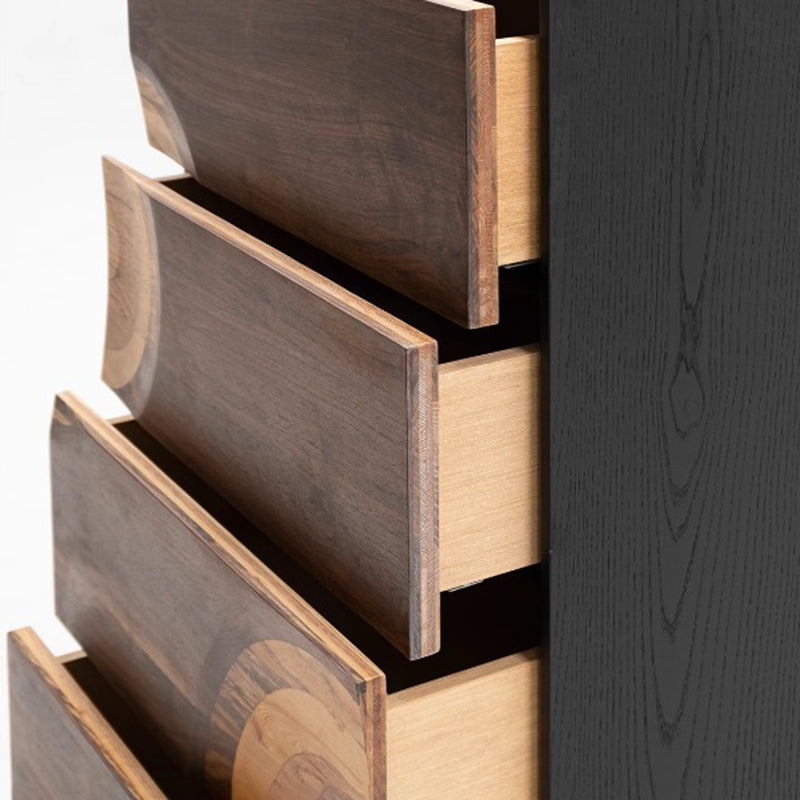 Meuble de rangement rectangulaire contemporain en bois massif créatif avec 2/3/4/5 tiroirs pour salon 