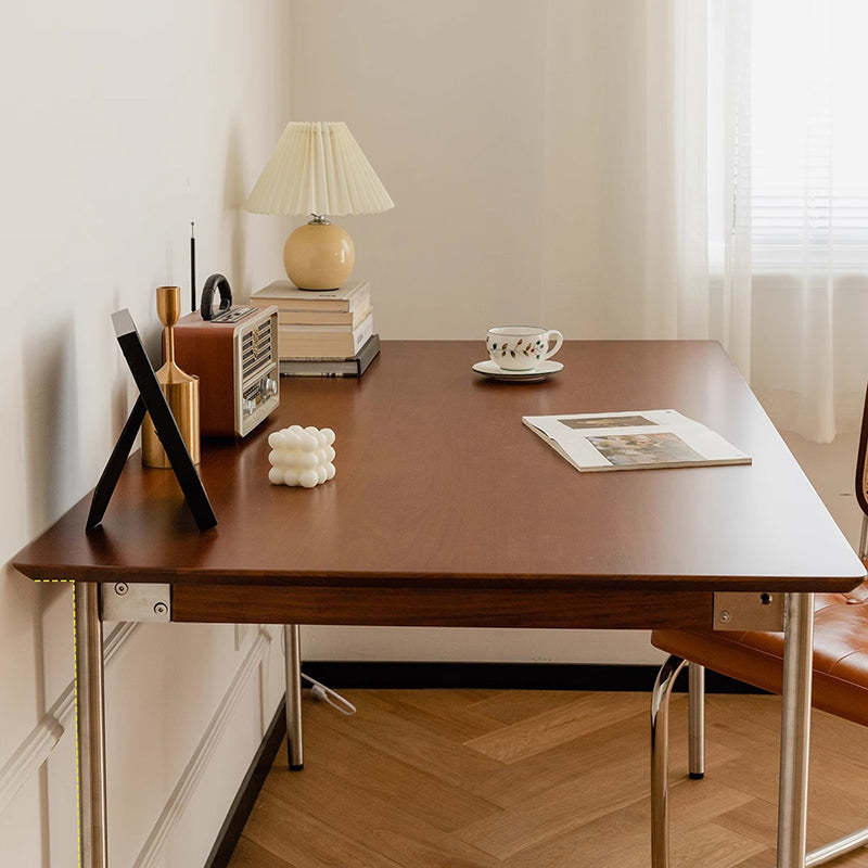 Mesa de comedor rectangular moderna minimalista de pino y acero inoxidable para 4/6/8 asientos 