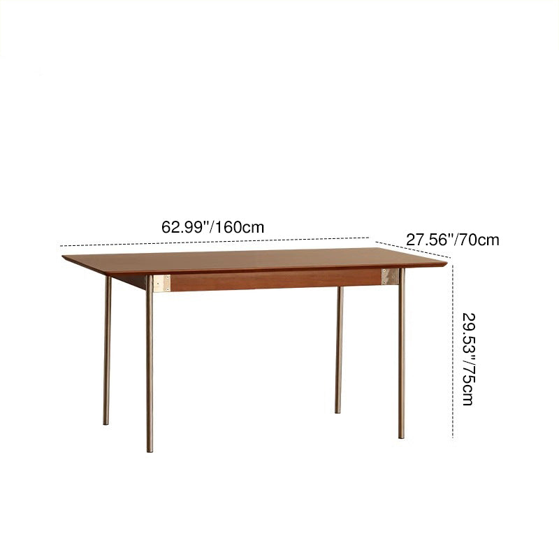 Mesa de comedor rectangular moderna minimalista de pino y acero inoxidable para 4/6/8 asientos 