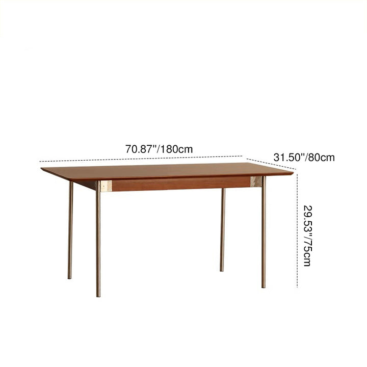 Mesa de comedor rectangular moderna minimalista de pino y acero inoxidable para 4/6/8 asientos 