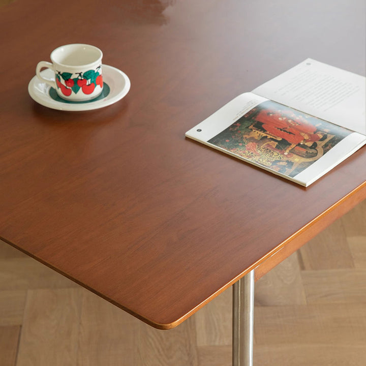 Mesa de comedor rectangular moderna minimalista de pino y acero inoxidable para 4/6/8 asientos 