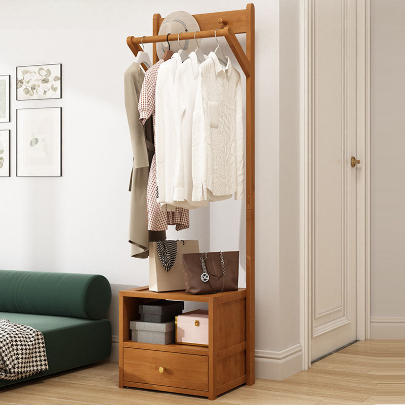 Moderner minimalistischer rechteckiger Flurbaum aus Bambus &amp; MDF mit 1-Schrank 2-stufiger Aufbewahrung für Schlafzimmer &amp; Wohnzimmer 