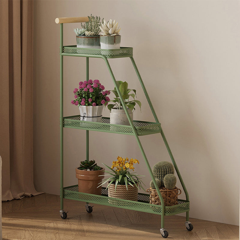Modern Minimalist Wrought Iron Rectangular Movable Side Table With 2-Tier/3-Tier Design For Living Room &amp; Balcony