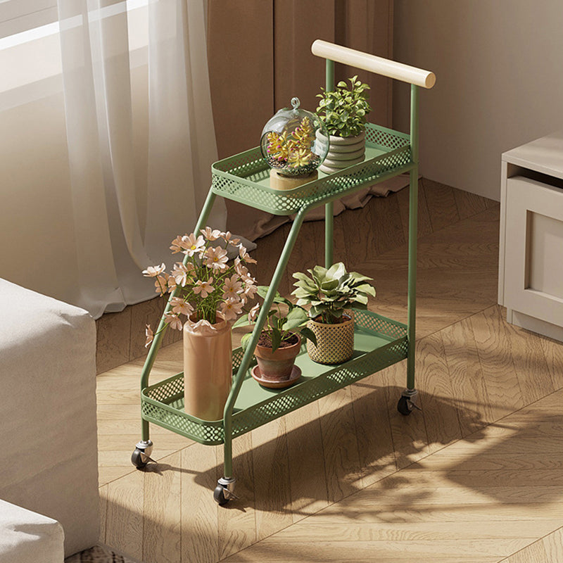 Modern Minimalist Wrought Iron Rectangular Movable Side Table With 2-Tier/3-Tier Design For Living Room &amp; Balcony