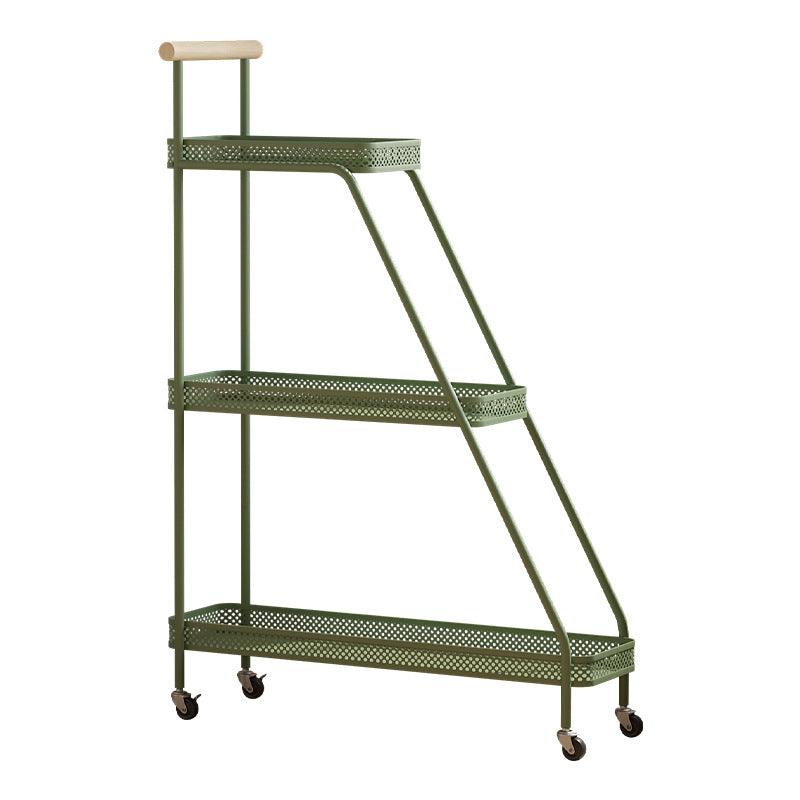 Modern Minimalist Wrought Iron Rectangular Movable Side Table With 2-Tier/3-Tier Design For Living Room &amp; Balcony