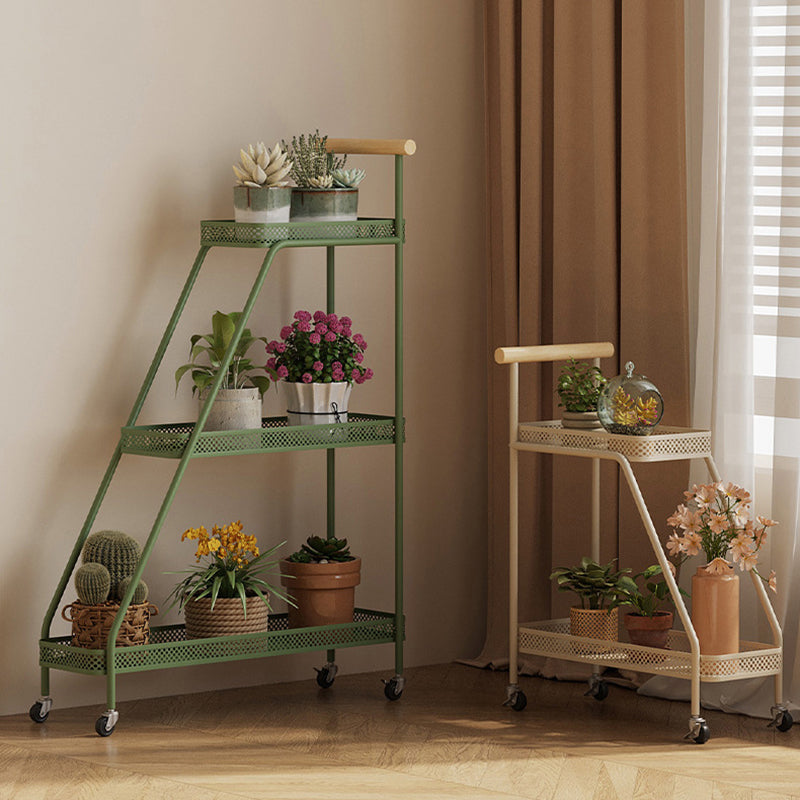 Modern Minimalist Wrought Iron Rectangular Movable Side Table With 2-Tier/3-Tier Design For Living Room &amp; Balcony