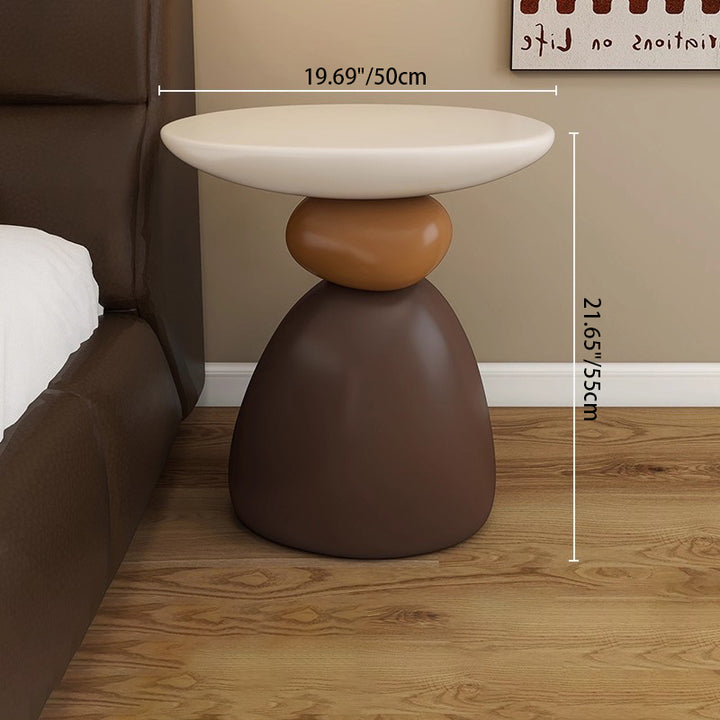 Table d'appoint sculpturale irrégulière en résine créative contemporaine pour salon 