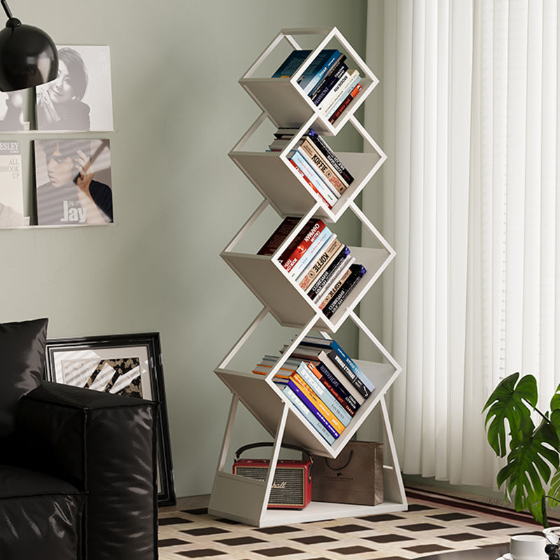 Modern Minimalist Carbon Steel Square Bookshelf 5-Tier Storage For Living Room &amp; Home Office