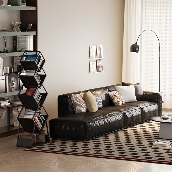 Modern Minimalist Carbon Steel Square Bookshelf 5-Tier Storage For Living Room &amp; Home Office