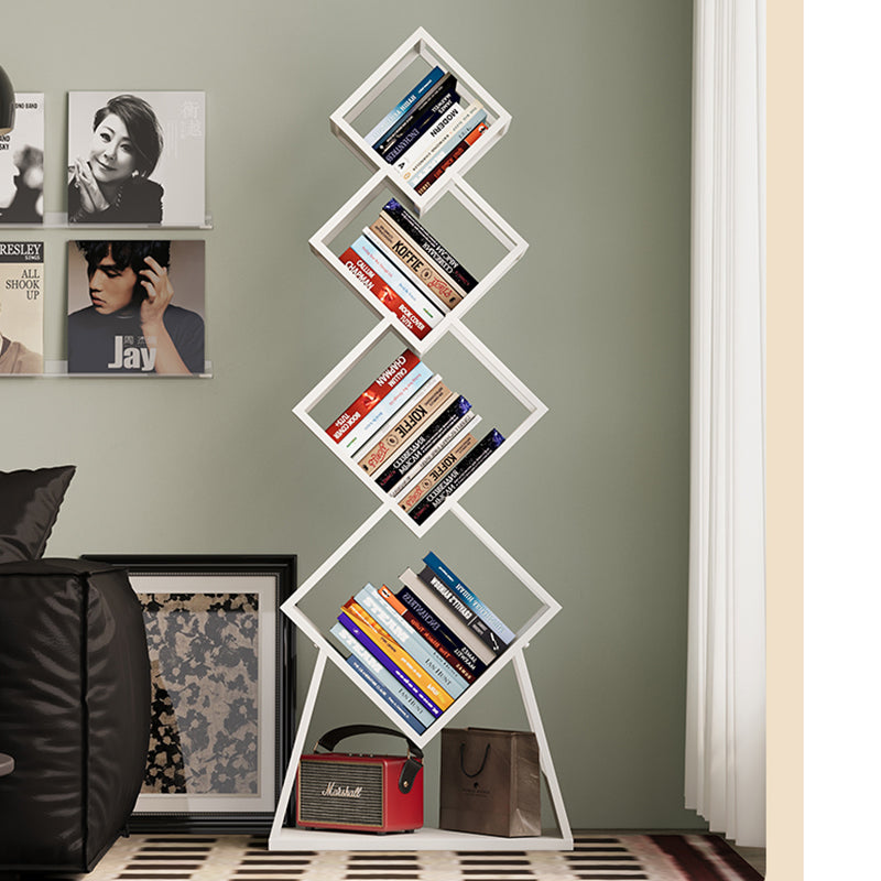 Modern Minimalist Carbon Steel Square Bookshelf 5-Tier Storage For Living Room &amp; Home Office