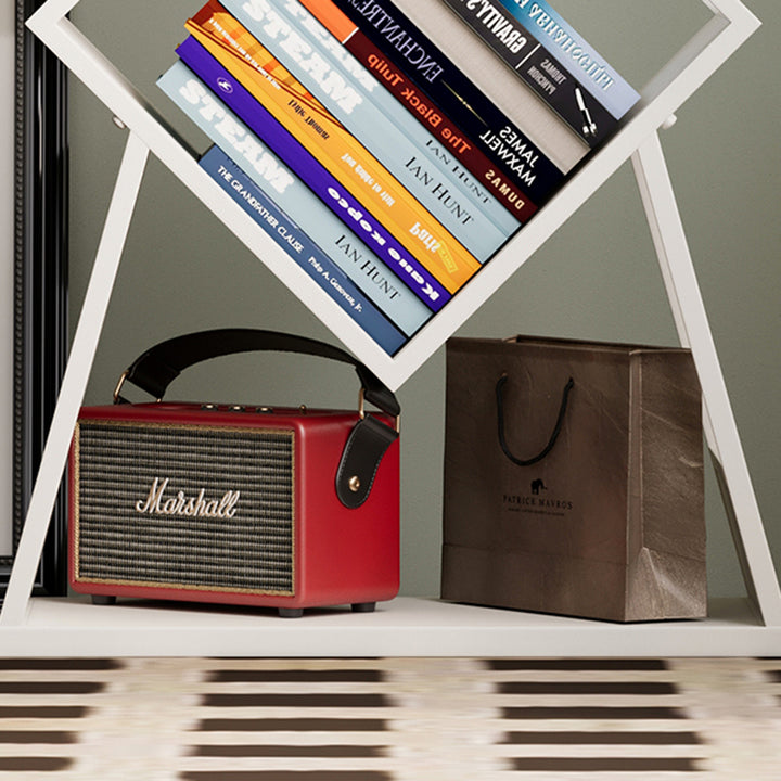 Modern Minimalist Carbon Steel Square Bookshelf 5-Tier Storage For Living Room &amp; Home Office