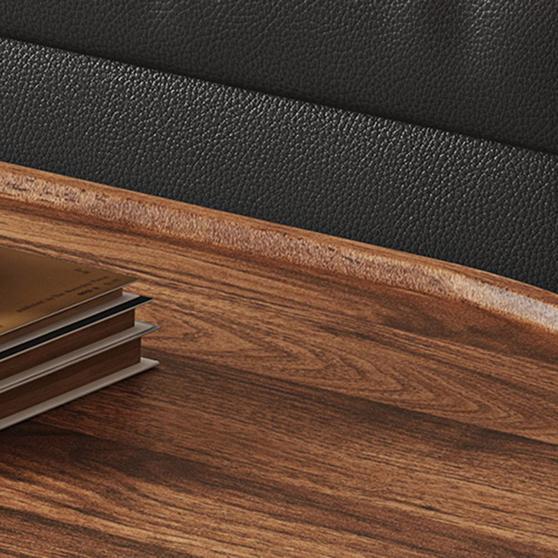 Mesa de centro rodante ovalada moderna minimalista de madera maciza con acero al carbono y parte superior de MDF con 2 cajones para sala de estar 