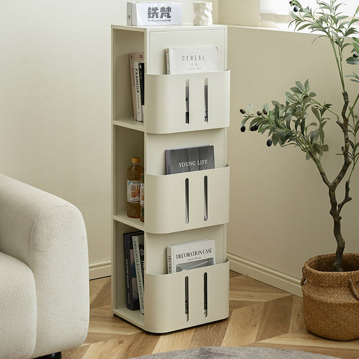 Modern Minimalist Carbon Steel Rectangular Bookshelf With 4 Tiers & 3 Storage For Living Room & Home Office