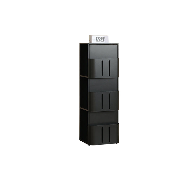 Bibliothèque rectangulaire minimaliste moderne en acier au carbone avec 4 niveaux et 3 espaces de rangement pour salon et bureau à domicile 