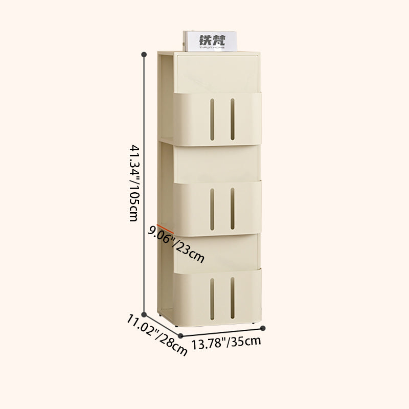 Bibliothèque rectangulaire minimaliste moderne en acier au carbone avec 4 niveaux et 3 espaces de rangement pour salon et bureau à domicile 