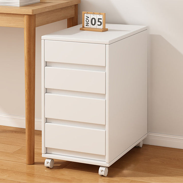 Cabinet de rangement rectangulaire à roulettes en MDF au style minimaliste moderne avec 4 à 5 tiroirs pour chambre et bureau 