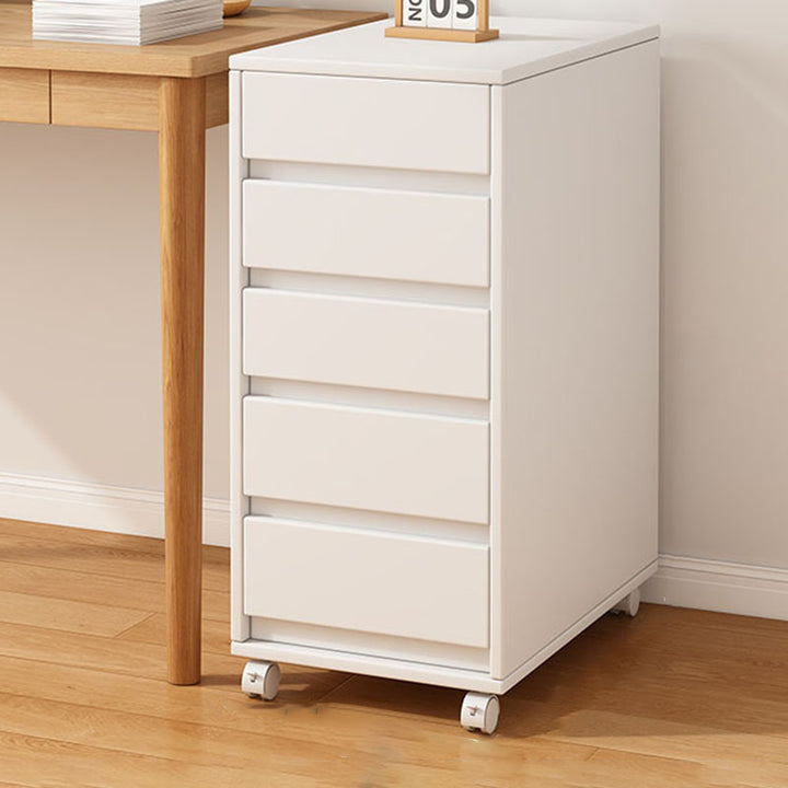 Cabinet de rangement rectangulaire à roulettes en MDF au style minimaliste moderne avec 4 à 5 tiroirs pour chambre et bureau 