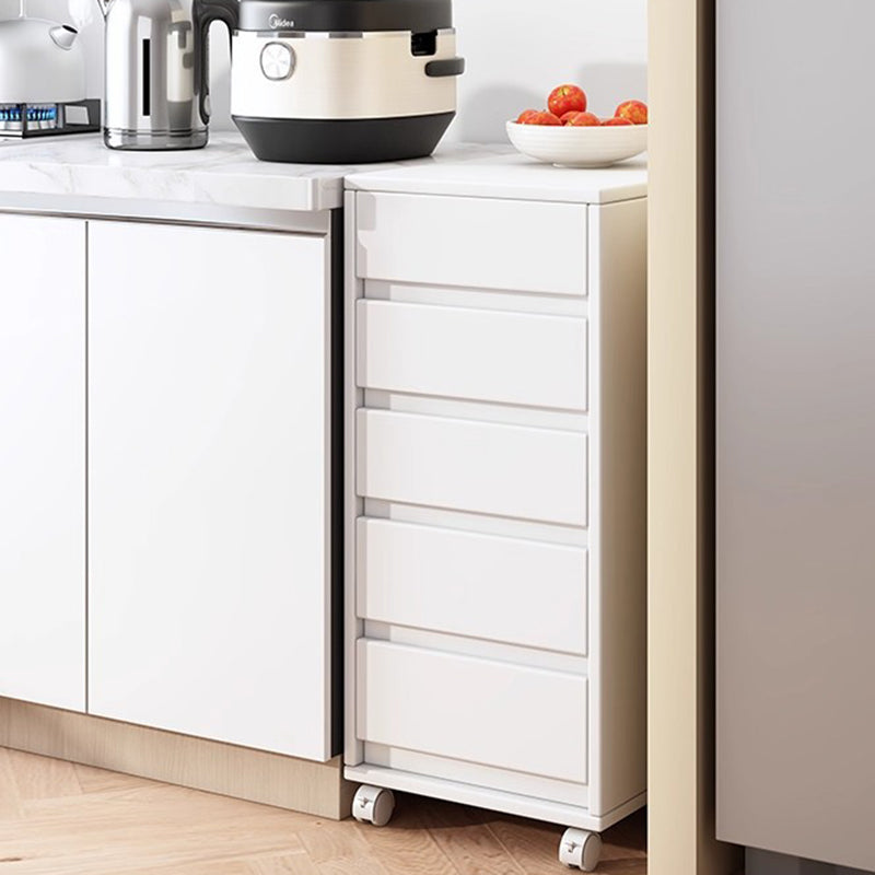 Cabinet de rangement rectangulaire à roulettes en MDF au style minimaliste moderne avec 4 à 5 tiroirs pour chambre et bureau 