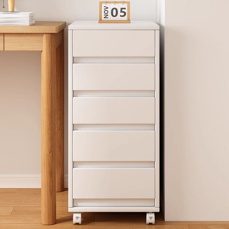 Cabinet de rangement rectangulaire à roulettes en MDF au style minimaliste moderne avec 4 à 5 tiroirs pour chambre et bureau 