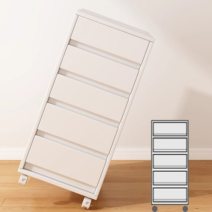 Cabinet de rangement rectangulaire à roulettes en MDF au style minimaliste moderne avec 4 à 5 tiroirs pour chambre et bureau 
