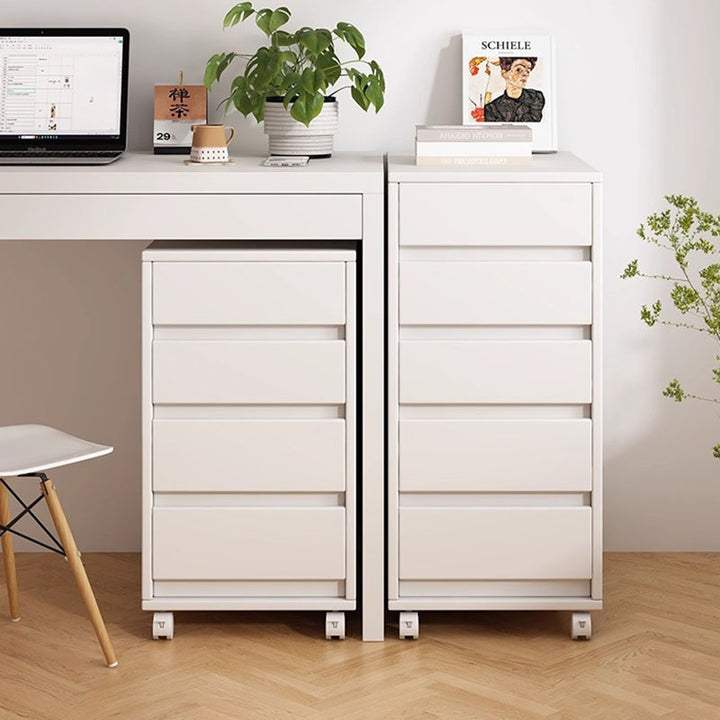 Cabinet de rangement rectangulaire à roulettes en MDF au style minimaliste moderne avec 4 à 5 tiroirs pour chambre et bureau 