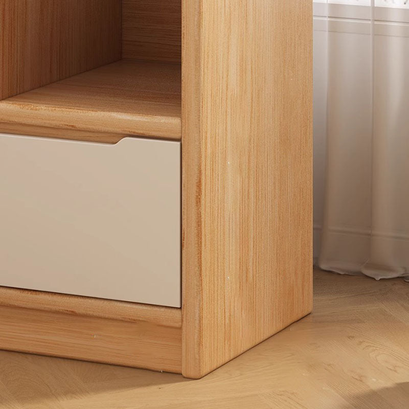 Moderner minimalistischer Massivholz-Ökobrett-Rechteckiger Aufbewahrungsschrank mit 3 Schränken für Wohnzimmer &amp; Büro 