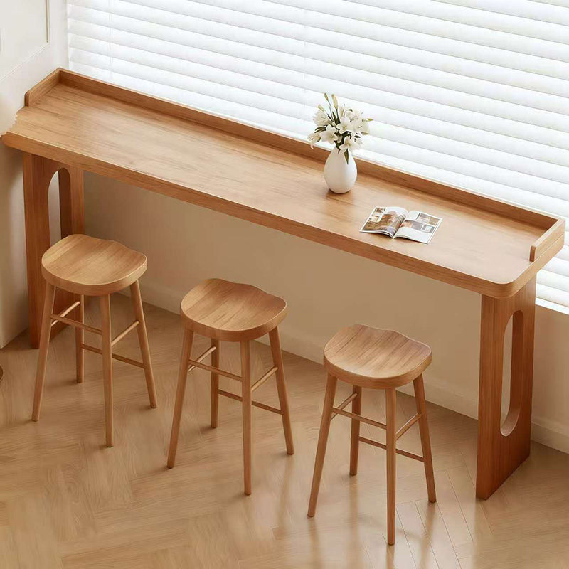 Table de bar rectangulaire en bois massif au style minimaliste moderne pour salle à manger et café 