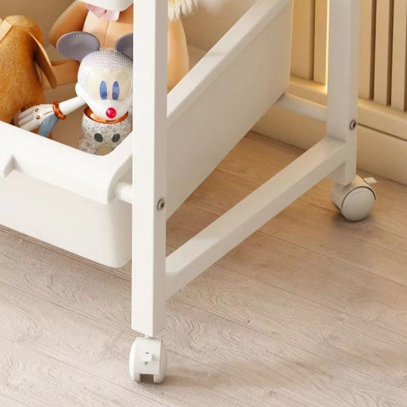 Moderner minimalistischer PP- und Kohlenstoffstahl-Rechteckregal mit Schubladen, mobiler Organizer für Wohnzimmer und Schlafzimmer 
