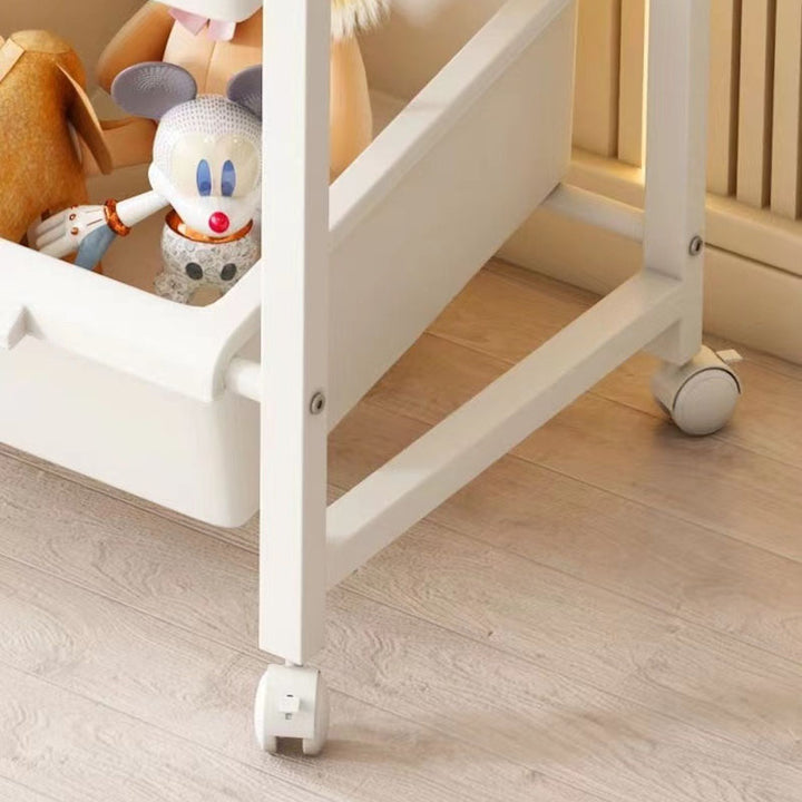 Moderner minimalistischer PP- und Kohlenstoffstahl-Rechteckregal mit Schubladen, mobiler Organizer für Wohnzimmer und Schlafzimmer 