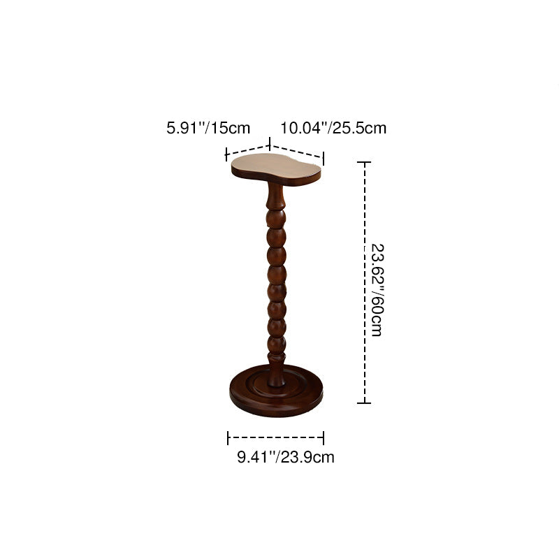 Traditional Vintage Rubberwood Gourd-Shaped Side Table, Sculptural Accent End Table For Living Room &amp; Bedroom