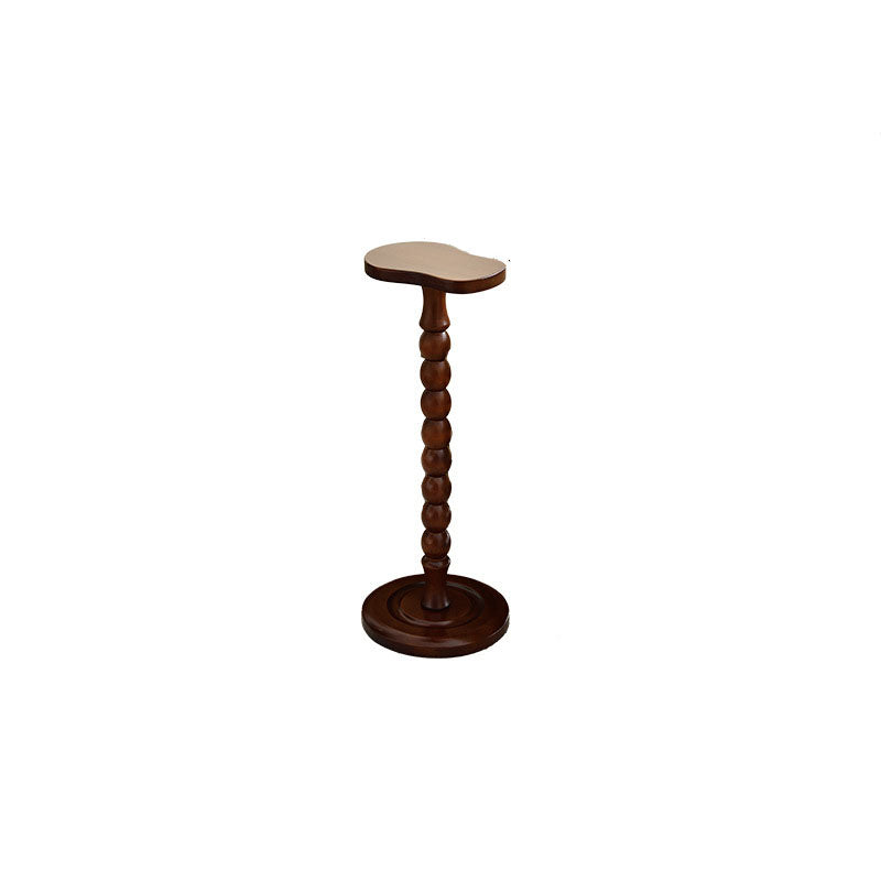 Traditional Vintage Rubberwood Gourd-Shaped Side Table, Sculptural Accent End Table For Living Room &amp; Bedroom