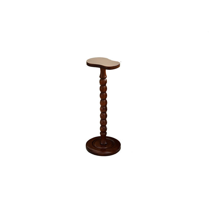 Traditional Vintage Rubberwood Gourd-Shaped Side Table, Sculptural Accent End Table For Living Room &amp; Bedroom
