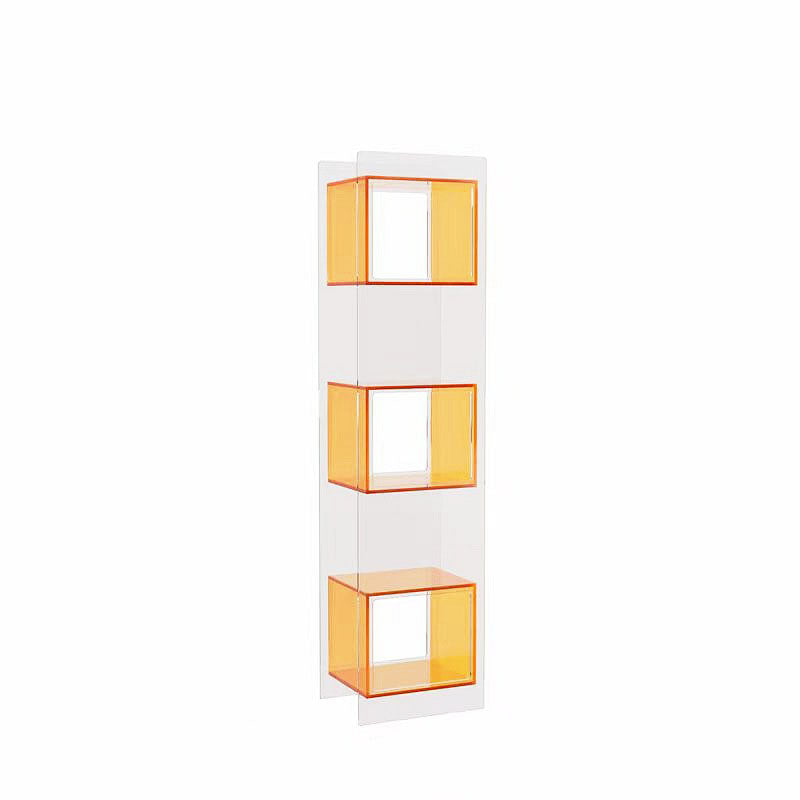 Modern Minimalist Acrylic Rectangular Storage Shelf - 5 Tiers Open Display Bookcase For Living Room &amp; Home Office