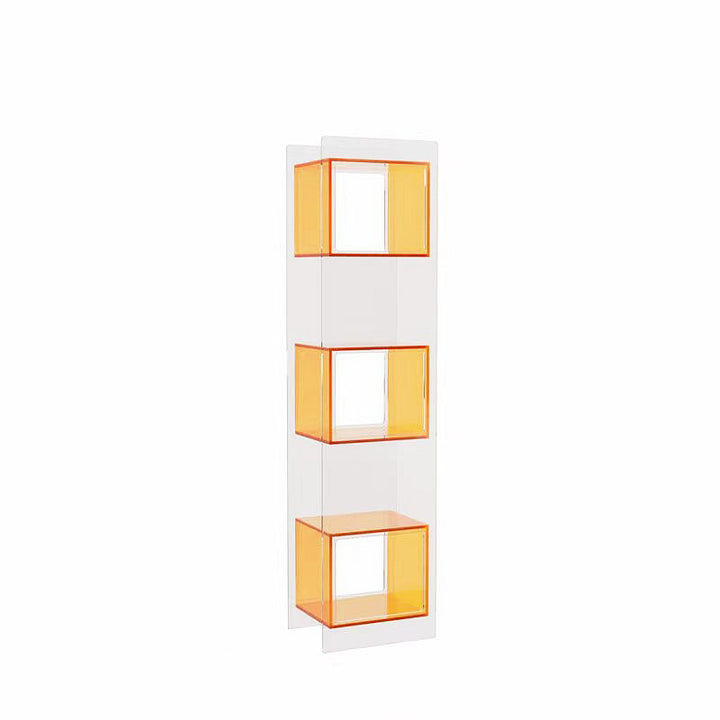 Modern Minimalist Acrylic Rectangular Storage Shelf - 5 Tiers Open Display Bookcase For Living Room &amp; Home Office