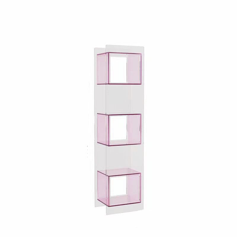Modern Minimalist Acrylic Rectangular Storage Shelf - 5 Tiers Open Display Bookcase For Living Room &amp; Home Office