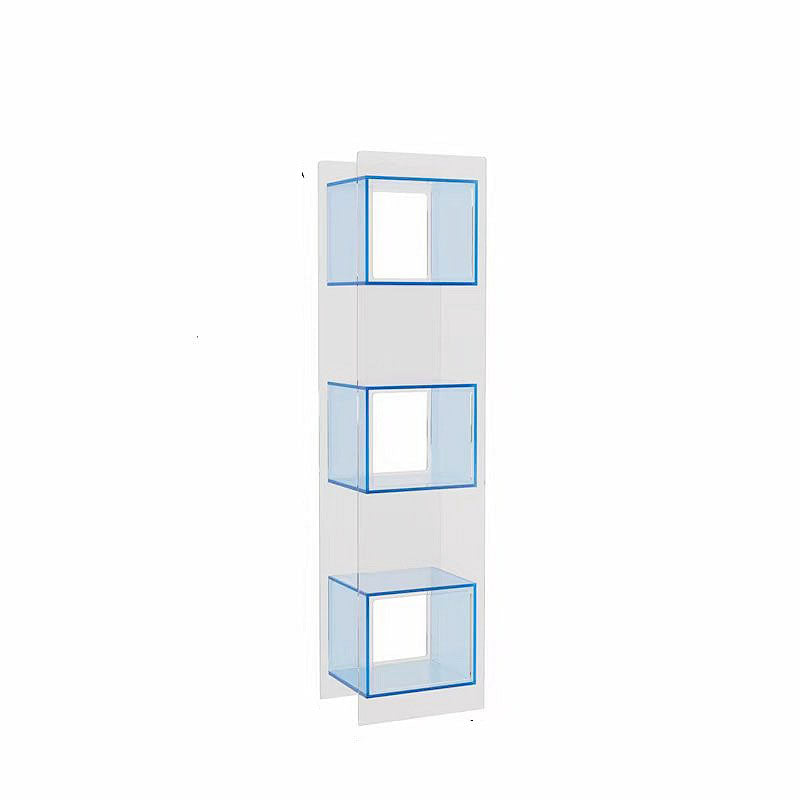 Modern Minimalist Acrylic Rectangular Storage Shelf - 5 Tiers Open Display Bookcase For Living Room &amp; Home Office