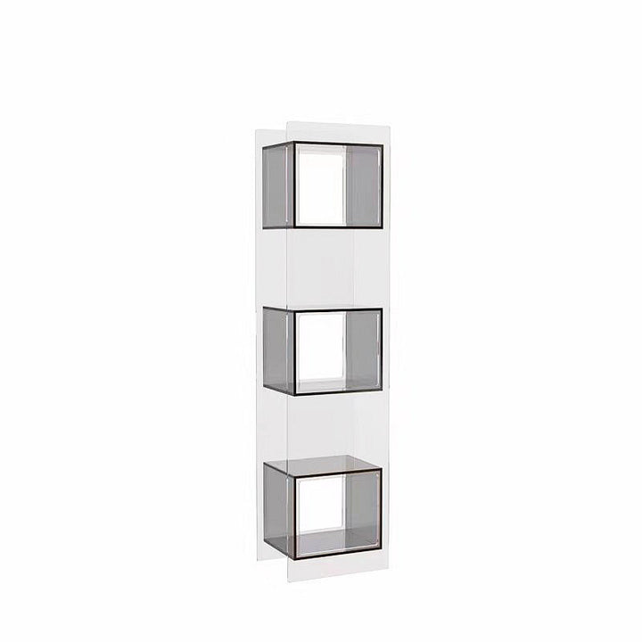 Modern Minimalist Acrylic Rectangular Storage Shelf - 5 Tiers Open Display Bookcase For Living Room &amp; Home Office