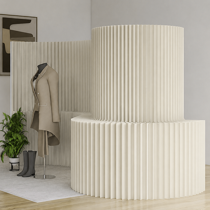 Biombo separador de ambientes plegable rectangular de papel kraft y PVC de estilo minimalista moderno para sala de estar u oficina 