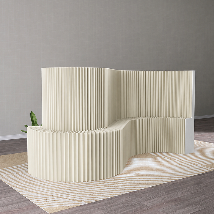 Biombo separador de ambientes plegable rectangular de papel kraft y PVC de estilo minimalista moderno para sala de estar u oficina 