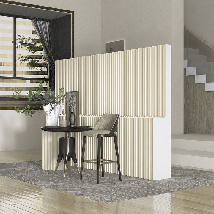 Biombo separador de ambientes plegable rectangular de papel kraft y PVC de estilo minimalista moderno para sala de estar u oficina 