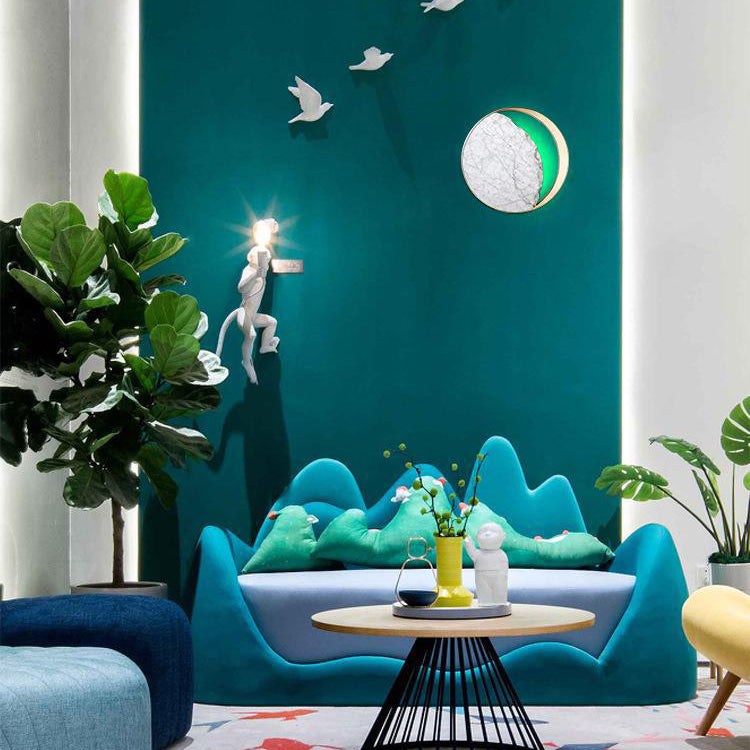 Moderne Art Deco Metall Marmor Kreis LED Wandleuchte Lampe Für Schlafzimmer 