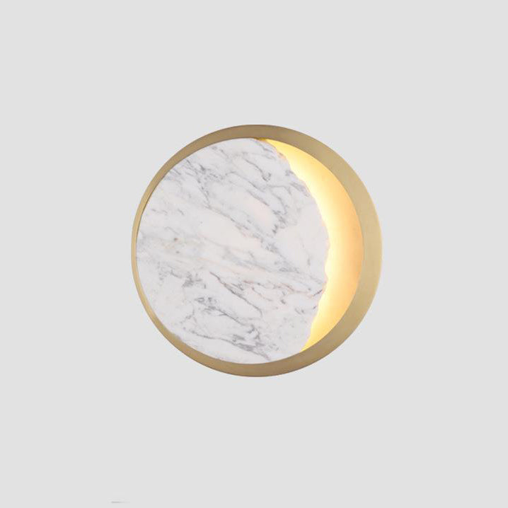 Moderne Art Deco Metall Marmor Kreis LED Wandleuchte Lampe Für Schlafzimmer 