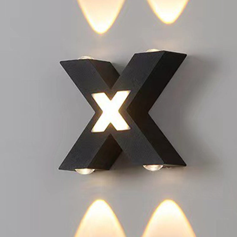 Lámpara de Aplique de Pared LED de Aluminio Impermeable con Geometría de Simplicidad Moderna para Patio Exterior 